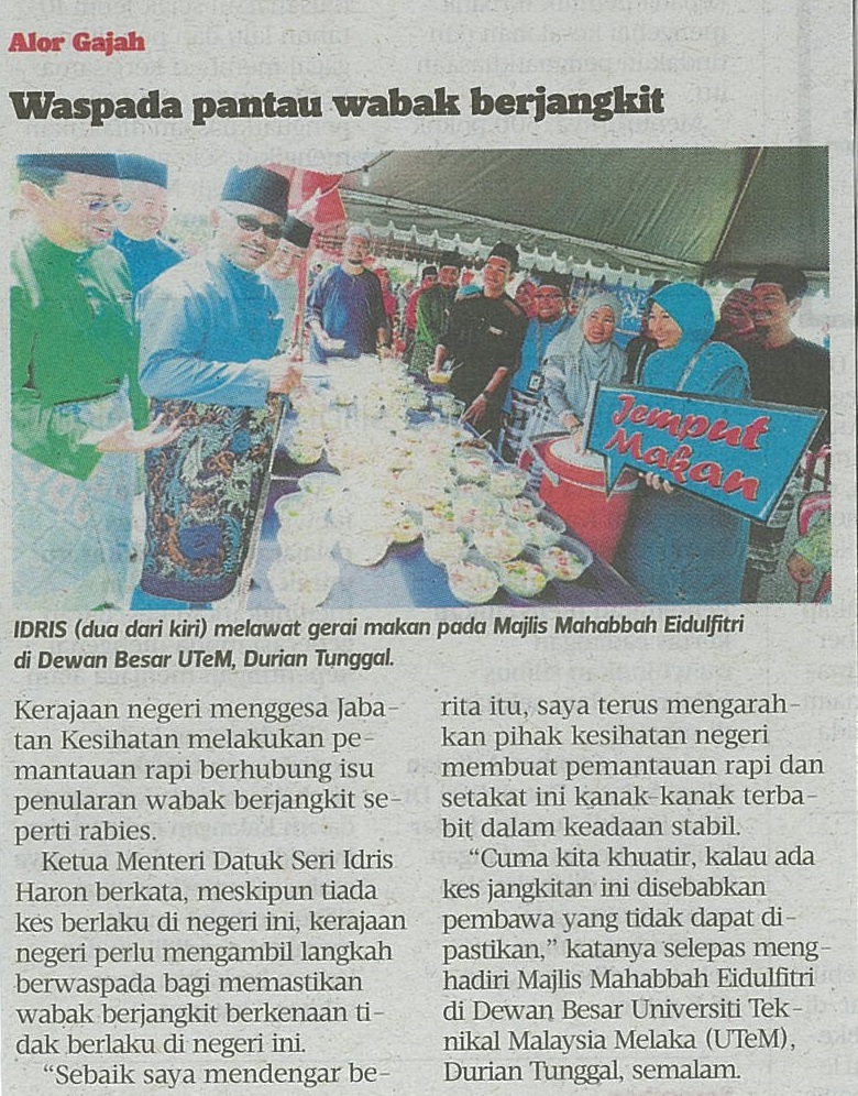 Waspada pantau wabak berjangkit