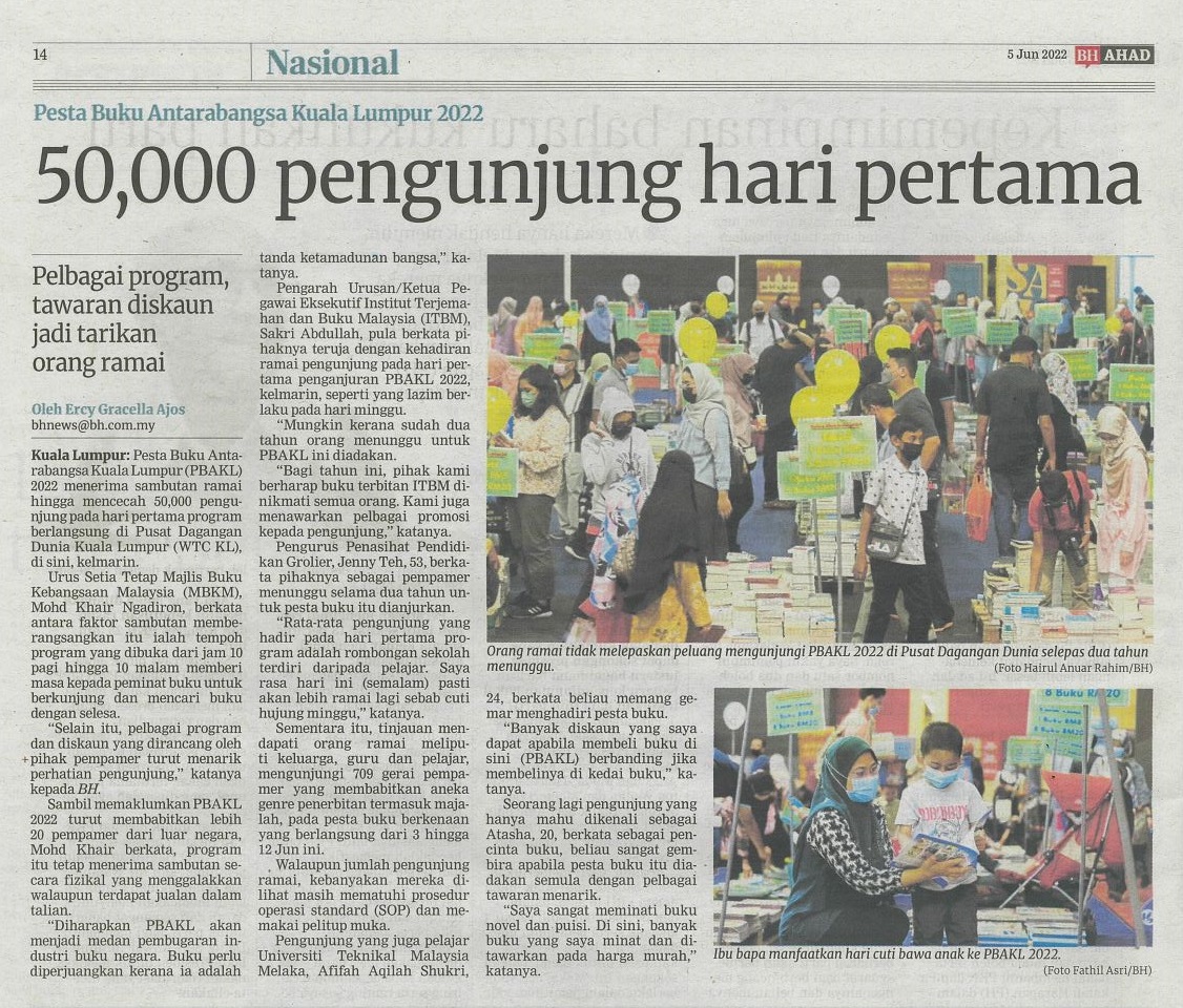 Pesta Buku Antarabangsa Kuala Lumpur 2022 : 50,000 pengunjung hari pertama