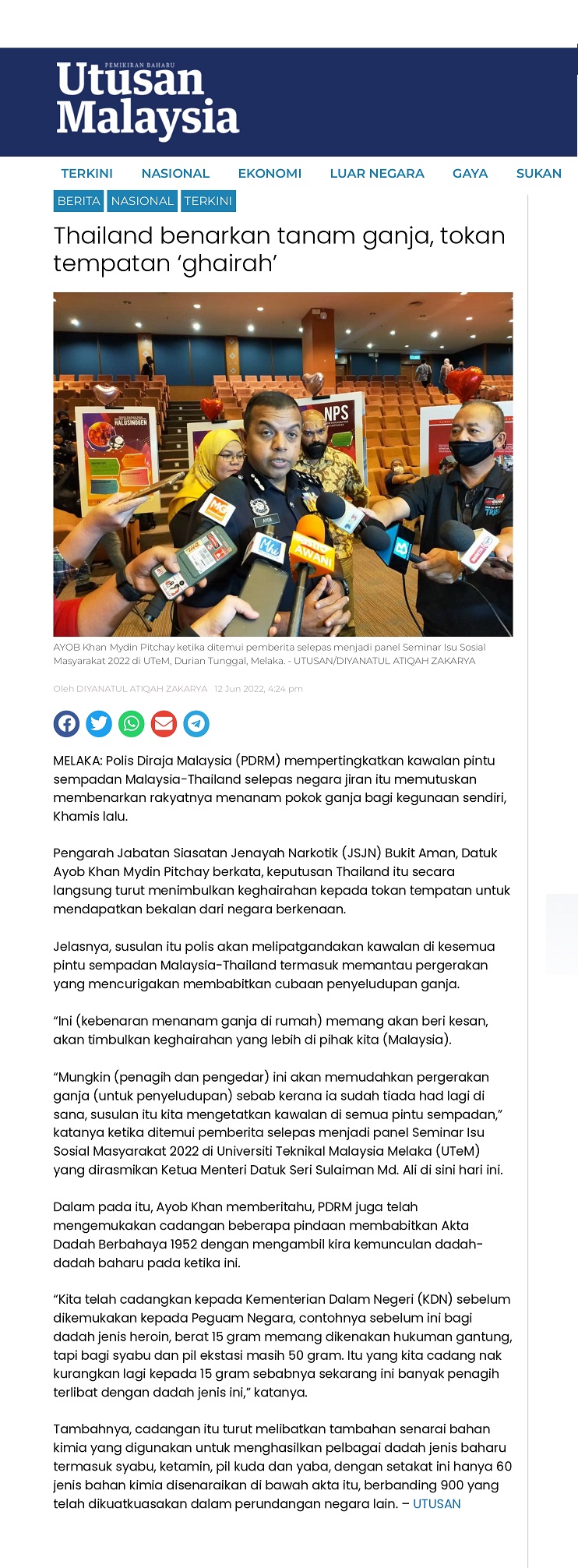 Thailand benarkan tanam ganja, tokan tempatan ‘ghairah’