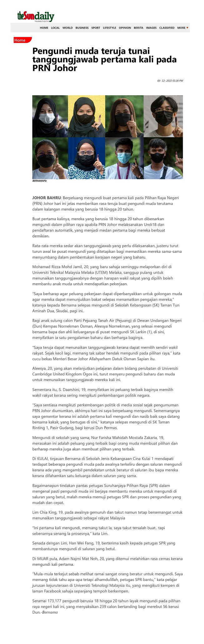 Pengundi muda teruja tunai tanggungjawab pertama kali pada PRN Johor