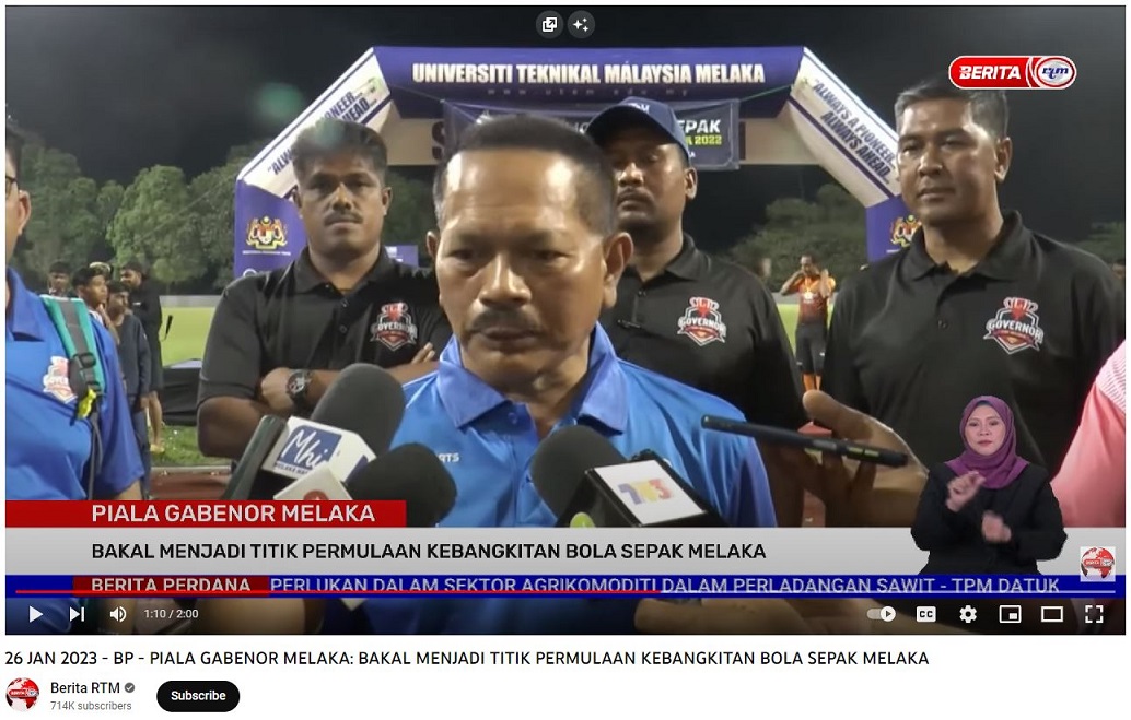 PIALA GABENOR MELAKA: BAKAL MENJADI TITIK PERMULAAN KEBANGKITAN BOLA SEPAK MELAKA