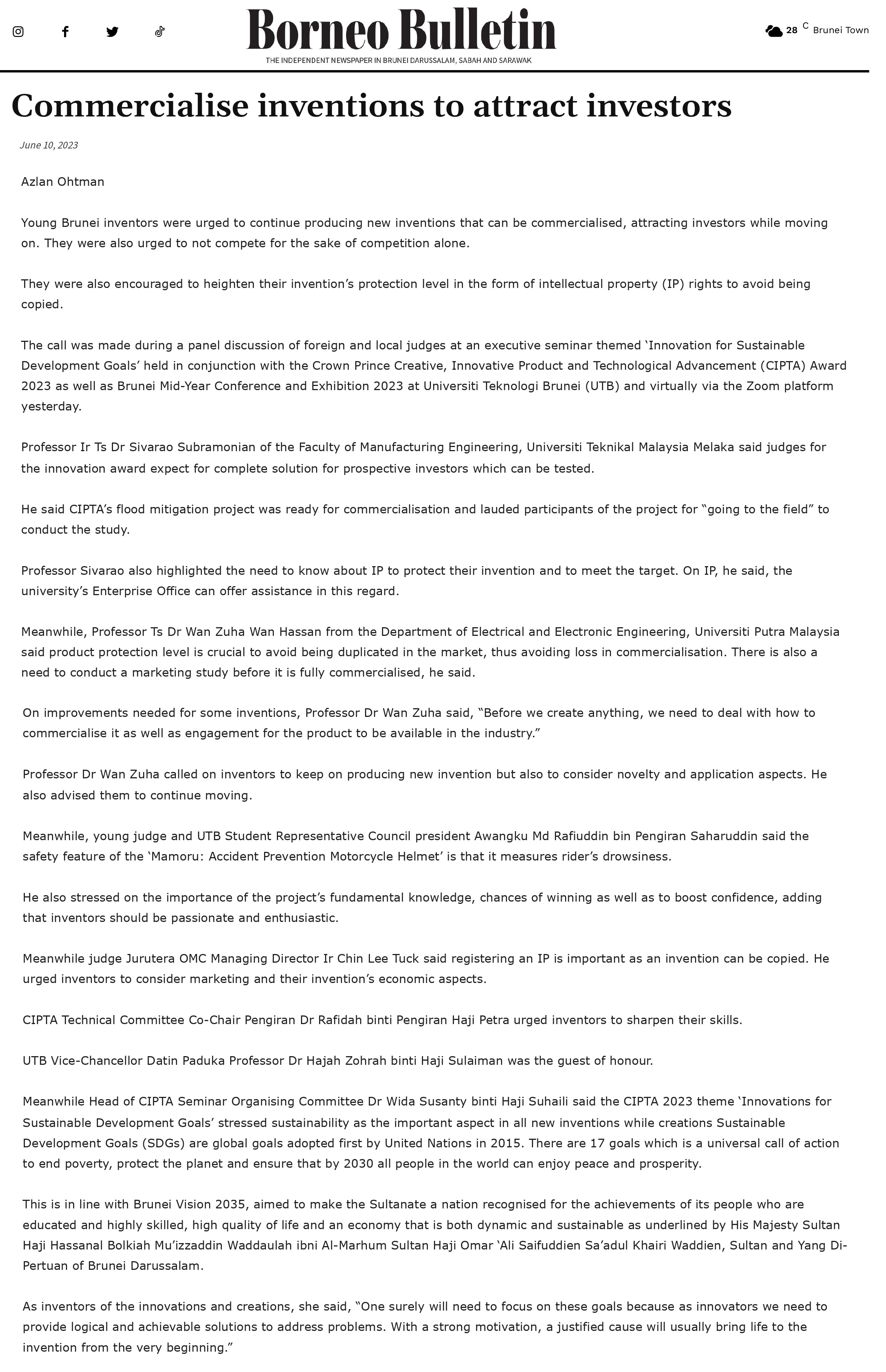 Commercialise inventions to attract investors