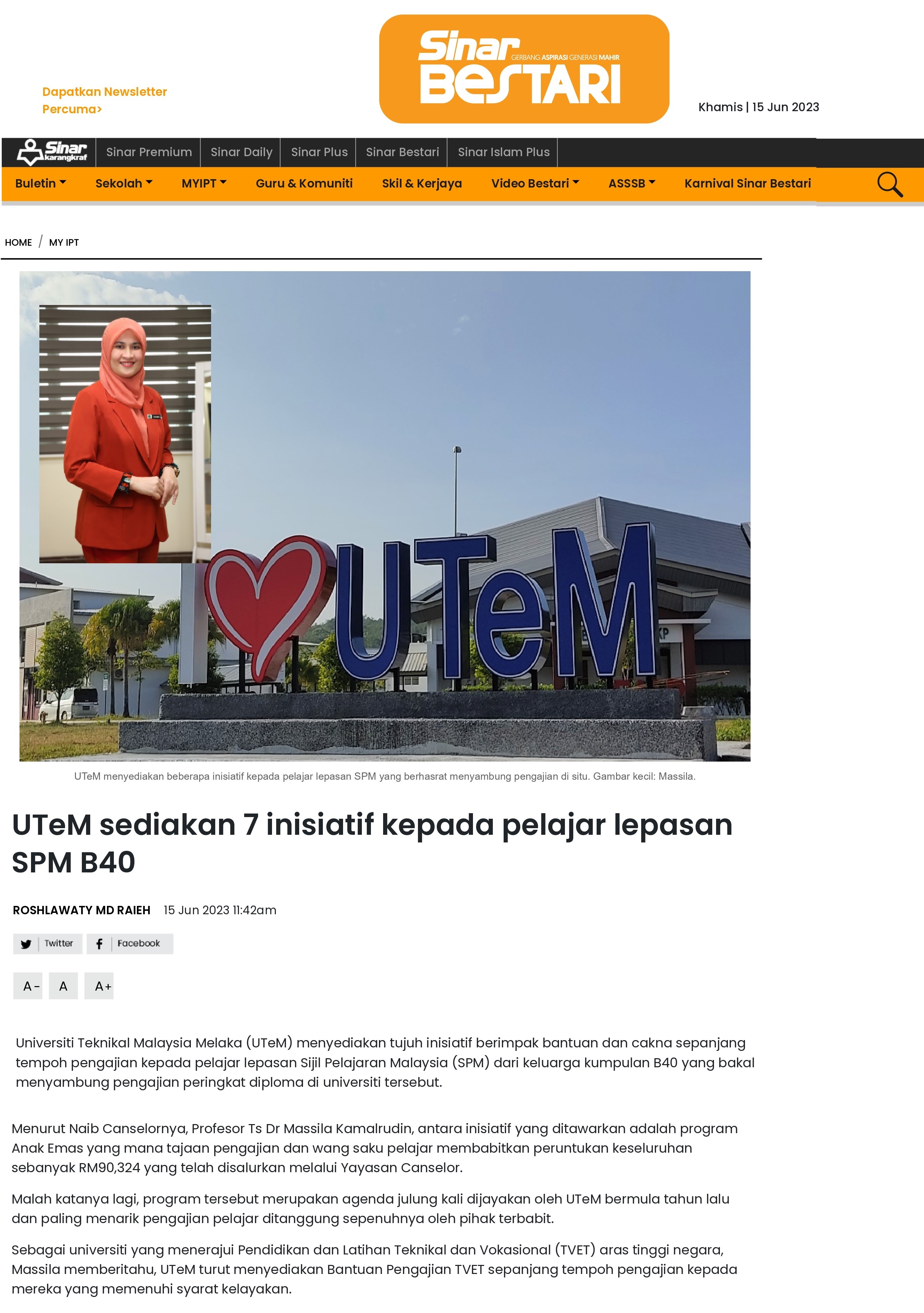 295 UTeM sediakan 7 inisiatif kepada pelajar lepasan SPM B40 - Sinar Bestari_page-0001
