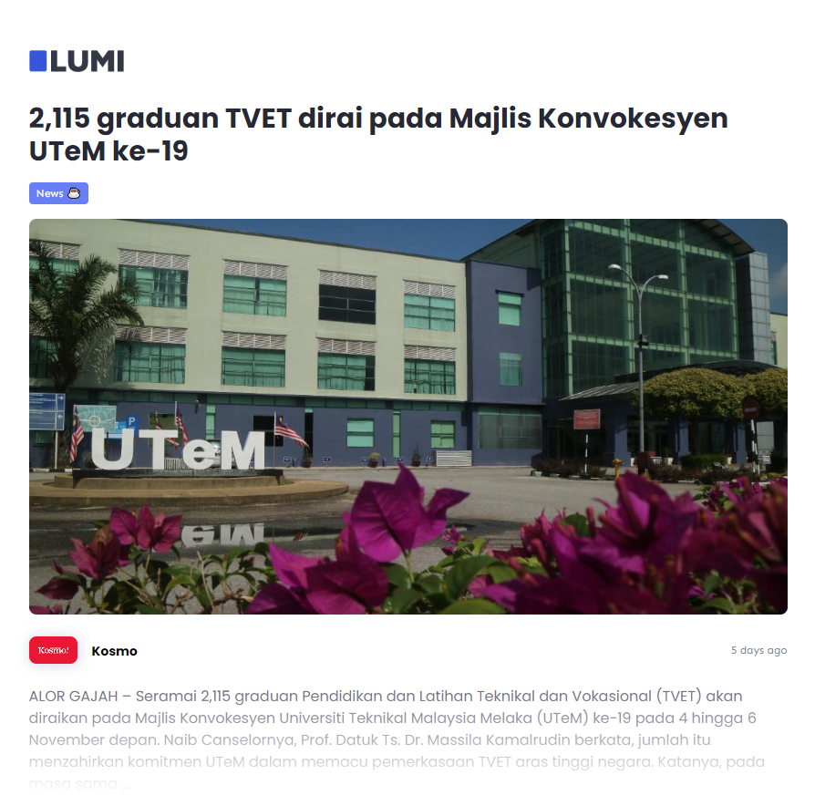 2,115 graduan TVET dirai pada Majlis Konvokesyen UTeM ke-19