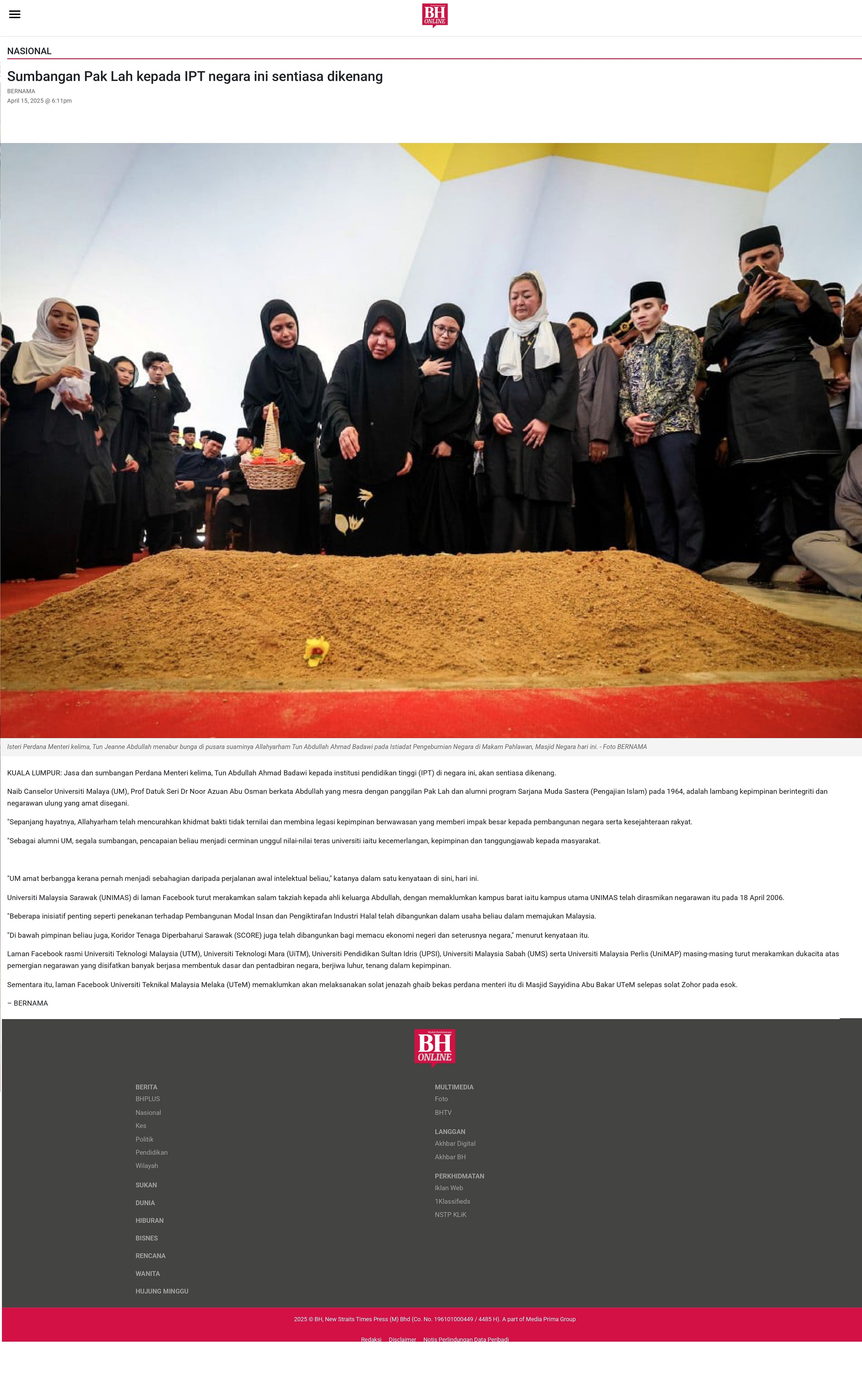 134 Sumbangan Pak Lah kepada IPT negara ini sentiasa dikenang _ BeritaHarian