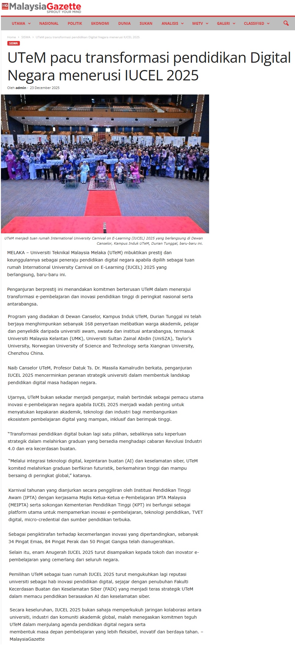 746 UTeM pacu transformasi pendidikan Digital Negara menerusi IUCEL 2025