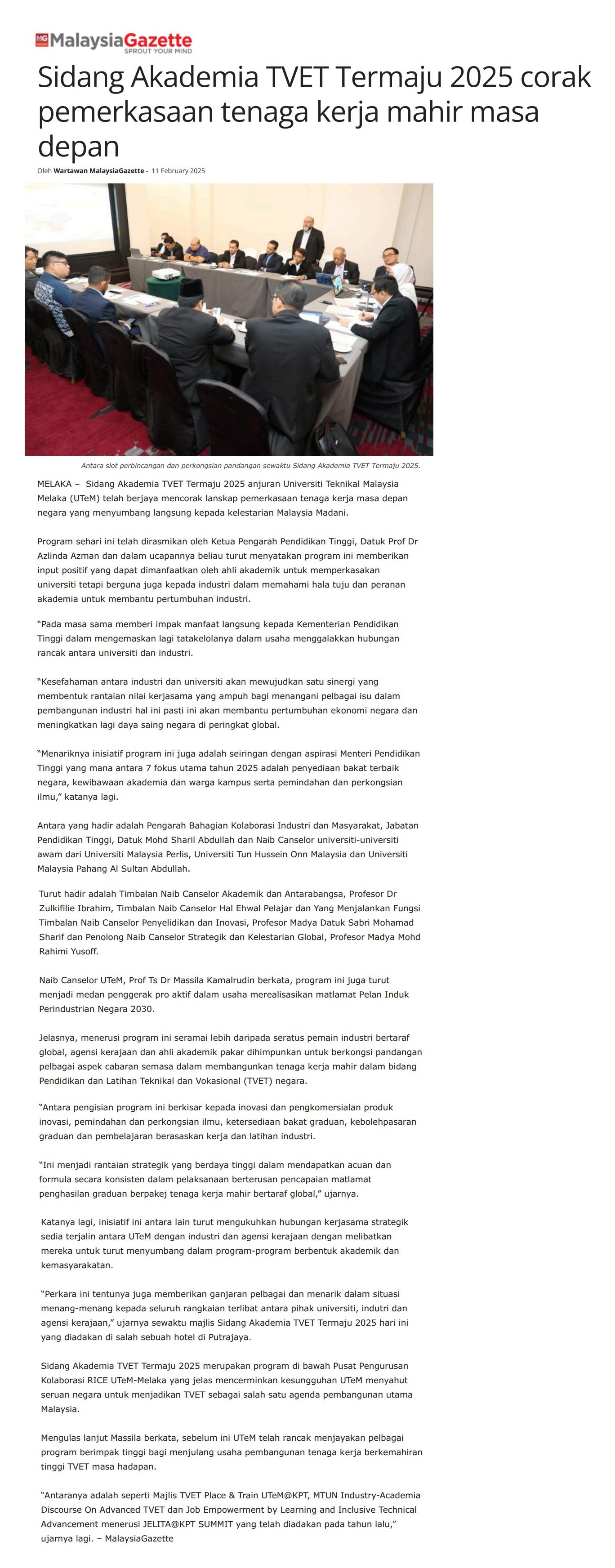 55 Sidang Akademia TVET Termaju 2025 corak pemerkasaan tenaga kerja mahir masa depan 