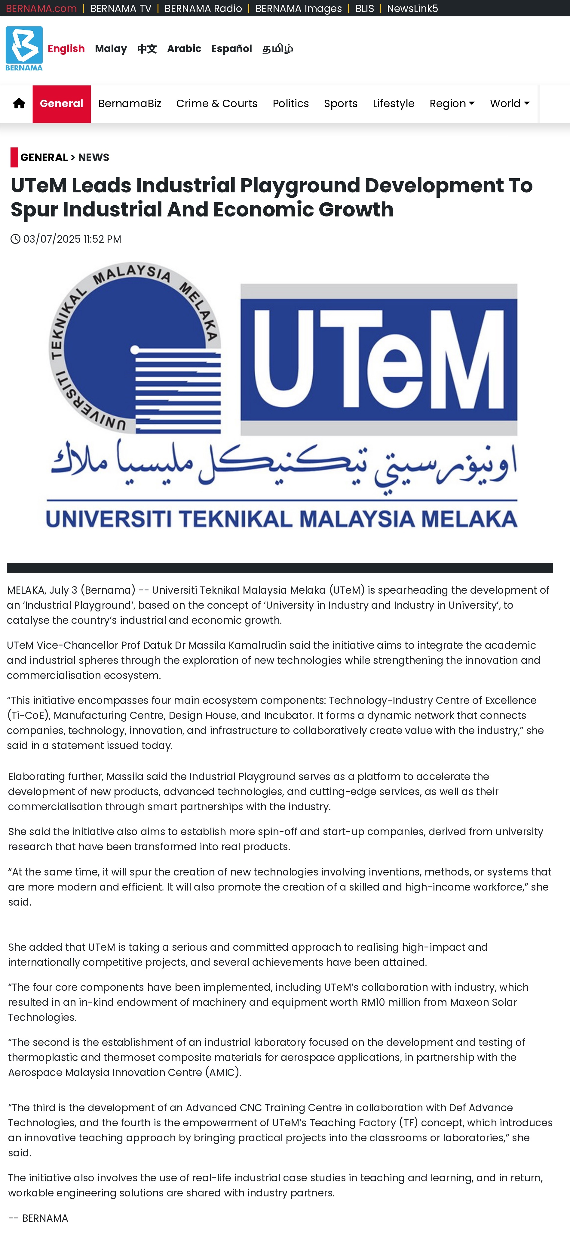 271 UTeM Leads Industrial Playground Development To Spur Industrial And Economic Growth