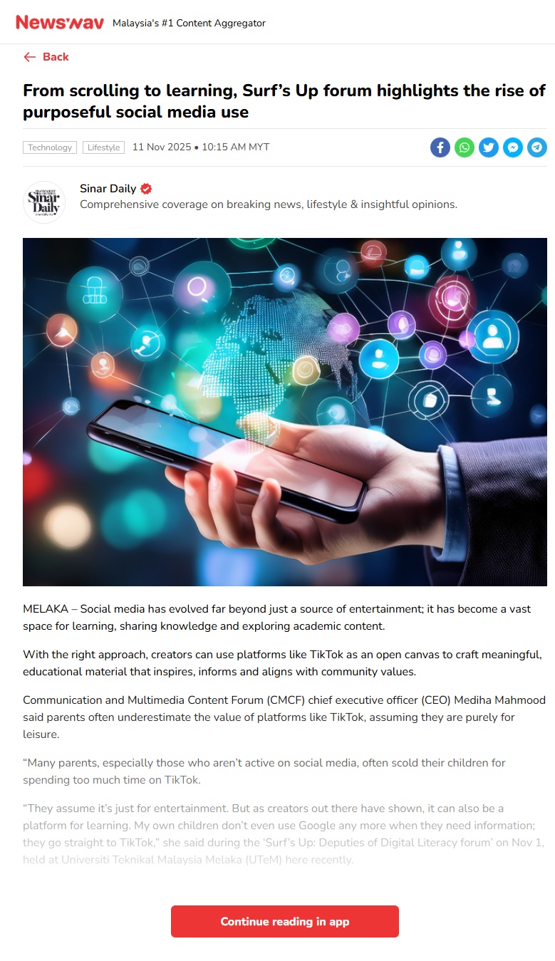 617 From scrolling to learning, Surf’s Up forum highlights the rise of purposeful social media use Newswav