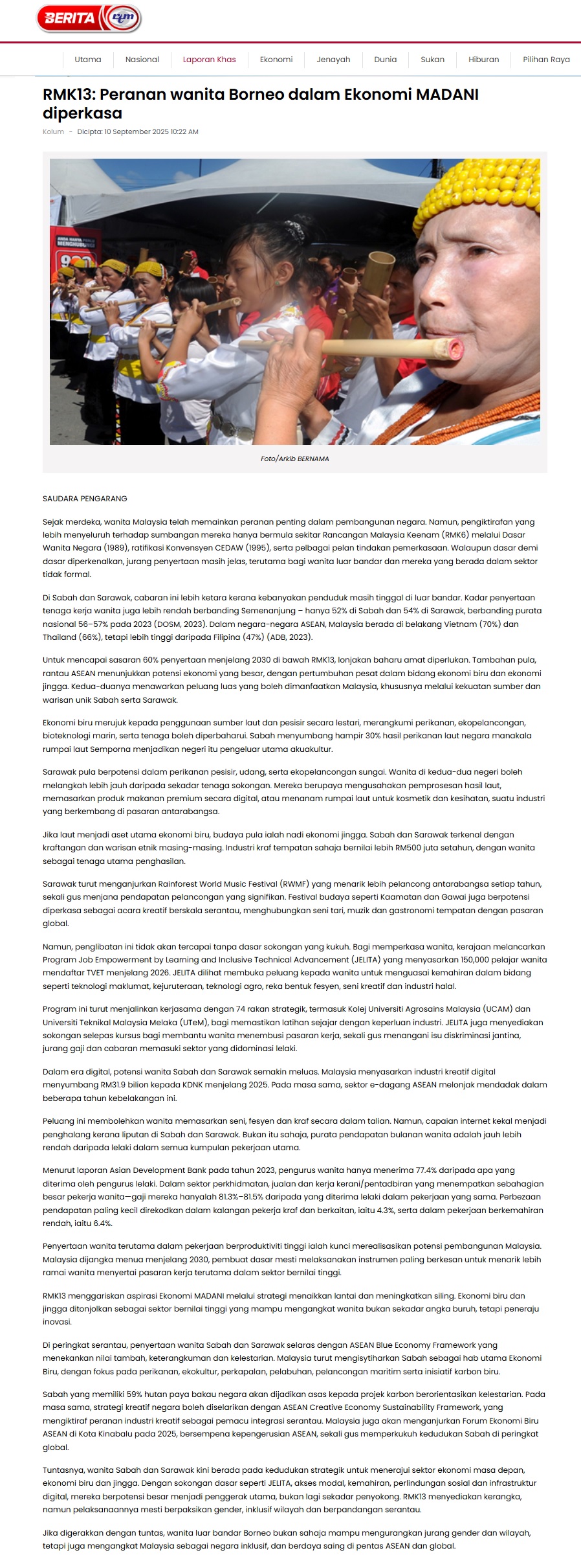 463 RMK13_ Peranan wanita Borneo dalam Ekonomi MADANI diperkasa - Portal Berita
