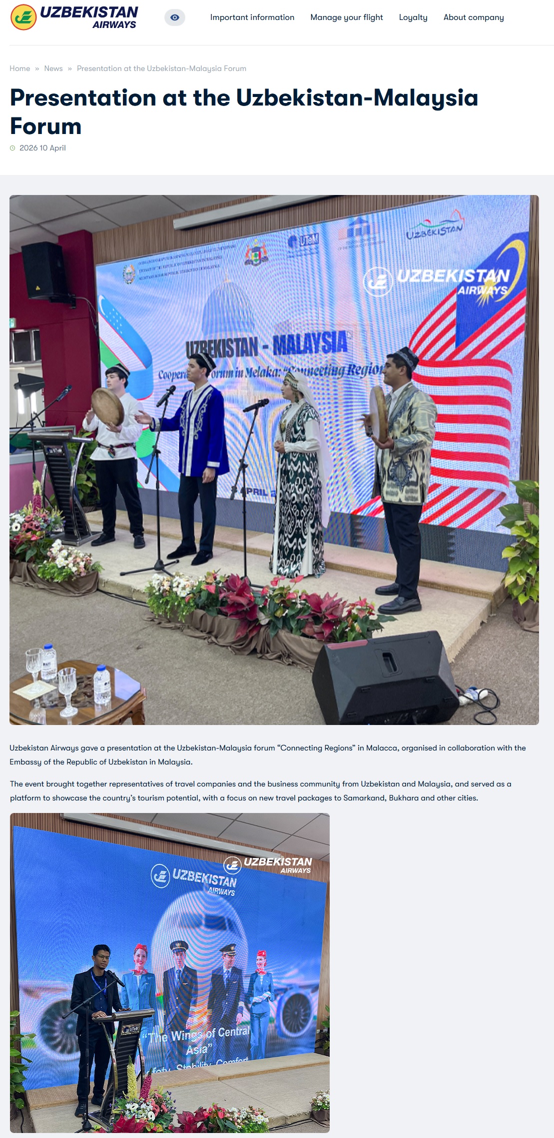 167 Presentation at the Uzbekistan-Malaysia Forum _ JSC _Uzbekistan airways_