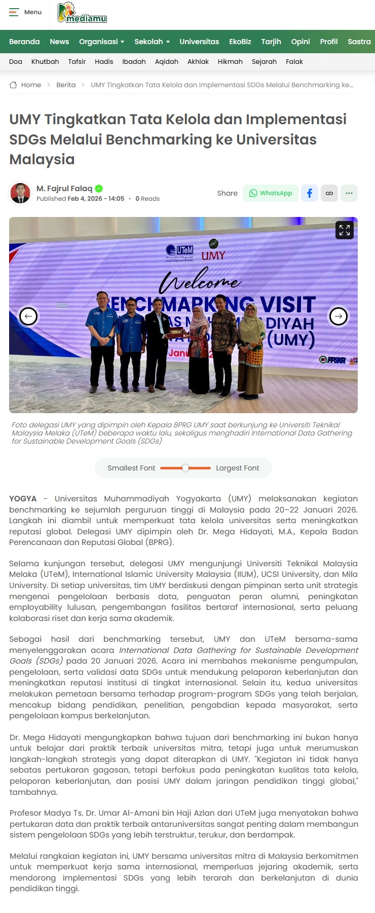 90 UMY Tingkatkan Tata Kelola dan Implementasi SDGs Melalui Benchmarking ke Universitas Malaysia MediaMUCOM