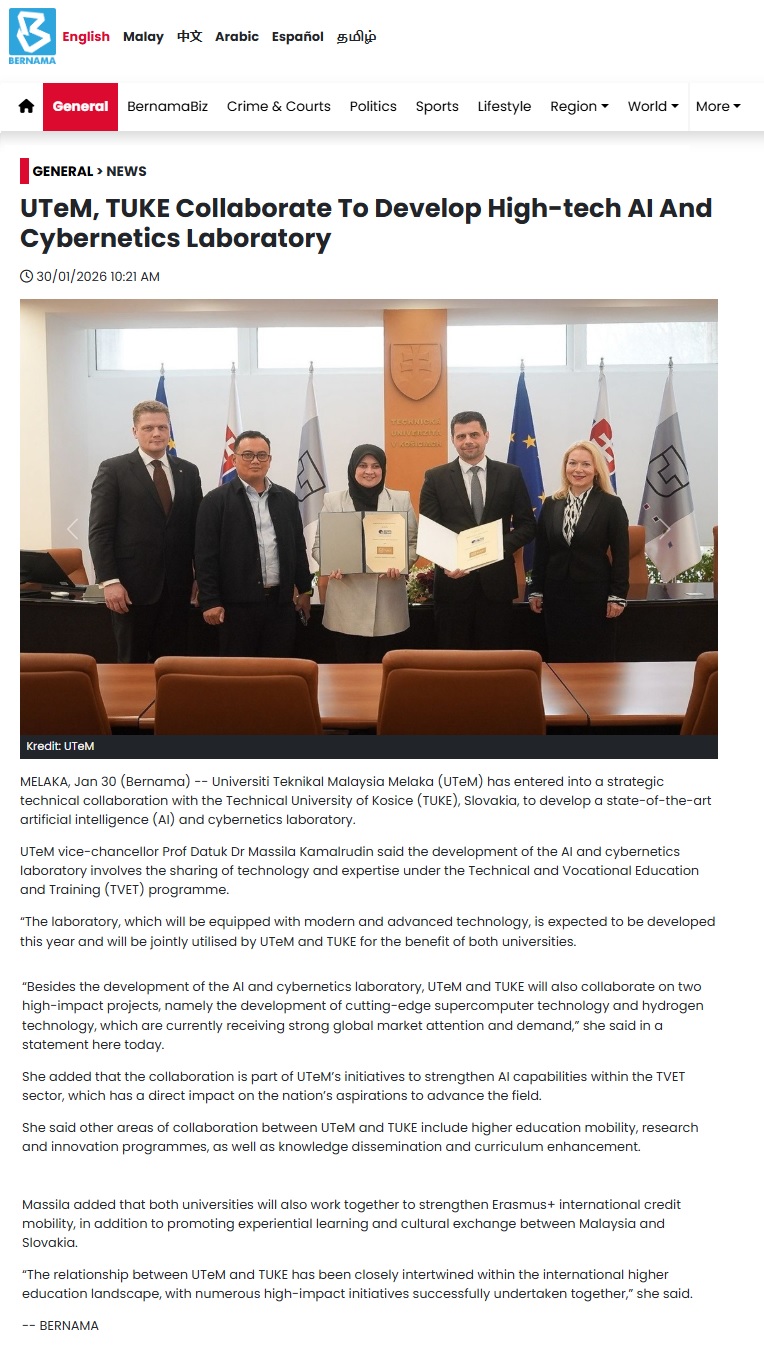 79 UTeM TUKE Collaborate To Develop High-tech AI And Cybernetics Laboratory