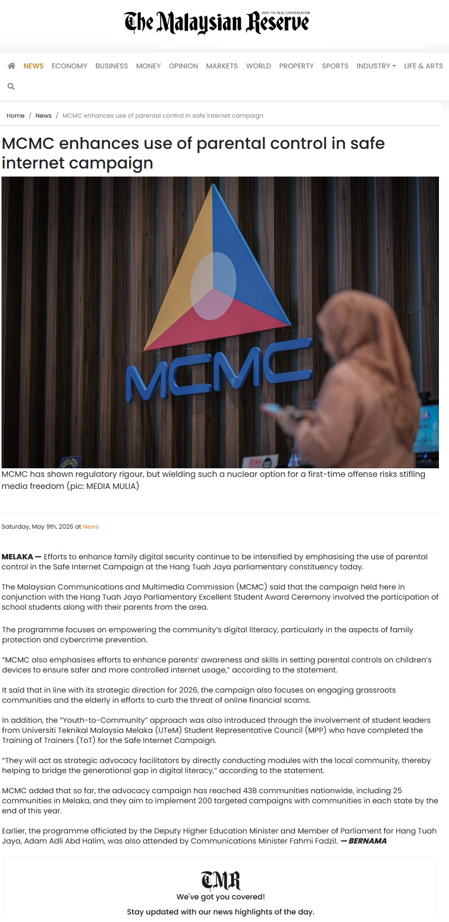 230 MCMC enhances use of parental control in safe internet campaign mr