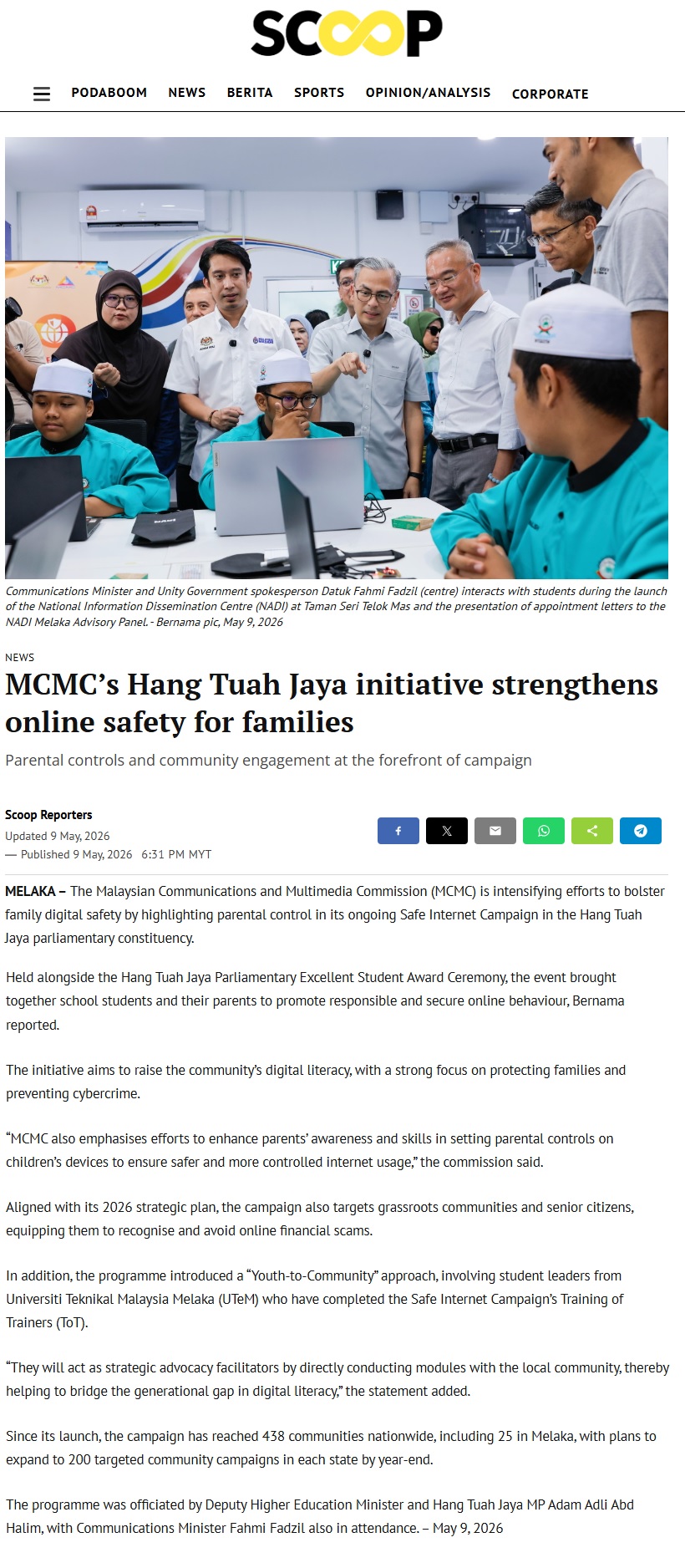 234 MCMC’s Hang Tuah Jaya initiative strengthens online safety for families _ Scoop